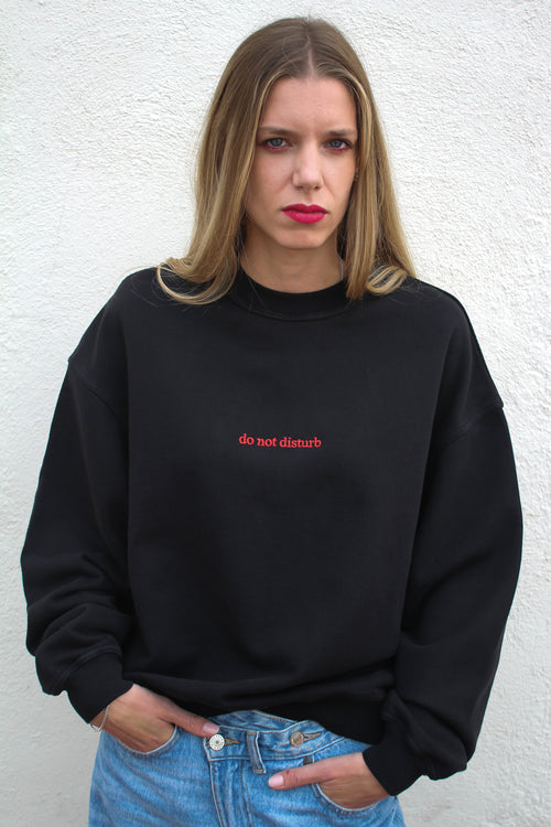 "DO NOT DISTURB" Heavyweight Embroidered Sweatshirt