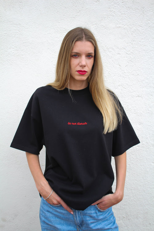 "DO NOT DISTURB" Heavyweight Embroidered T-Shirt